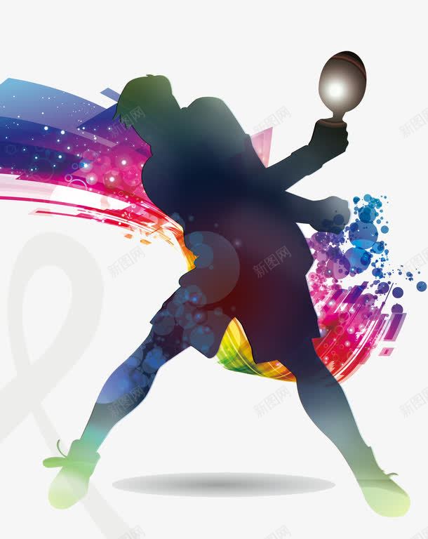 五彩运动png免抠素材_新图网 https://ixintu.com 乒乓球 五彩 运动