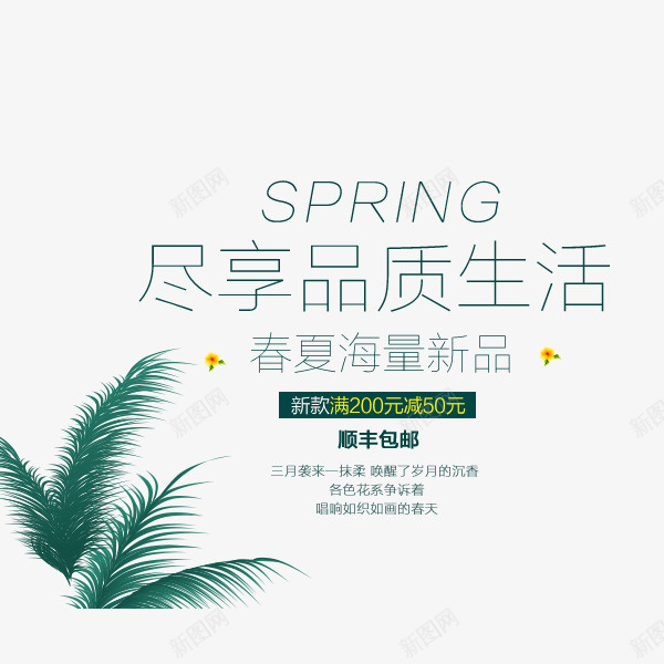 春季字体排版png免抠素材_新图网 https://ixintu.com 排版 春分 春天字体 椰树