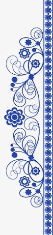 蓝色花纹边框装饰png免抠素材_新图网 https://ixintu.com 花纹 蓝色 装饰 边框