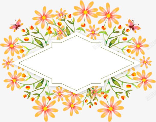 花卉标牌png免抠素材_新图网 https://ixintu.com 底纹 花卉元素 花纹 邀约 邀请函