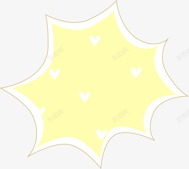 黄色爆炸签边框png免抠素材_新图网 https://ixintu.com AI 卡通 手绘 爆炸签 线条 边框 黄色