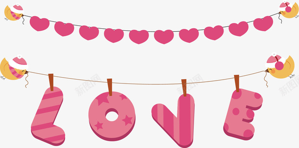 创意可爱的挂饰LOVEpng免抠素材_新图网 https://ixintu.com LOVE 创意的 可爱的 夹子 挂饰 简图 绳子 装饰