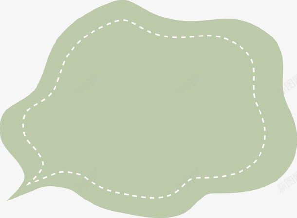 绿色对话框矢量图ai免抠素材_新图网 https://ixintu.com VI 云朵 卡通 对话框 线条 绿色 边框 矢量图