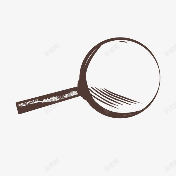 灰色手绘放大镜png免抠素材_新图网 https://ixintu.com 商务 放大镜 斜纹 灰色 科学 素描 线稿 观察