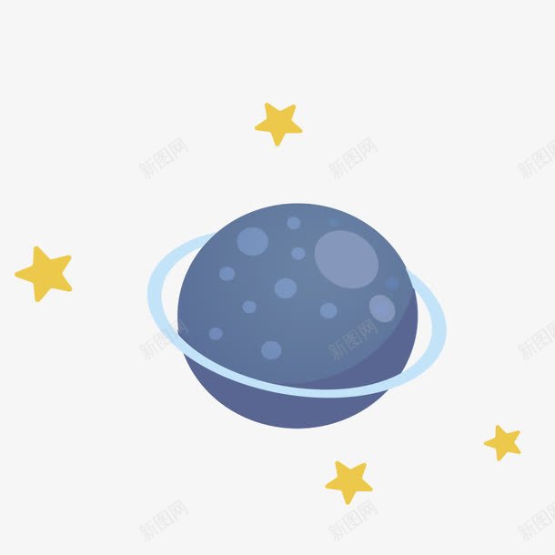 卡通地球png免抠素材_新图网 https://ixintu.com 地球 外太空 宇宙 旋转 星星 环绕 环绕宇宙 金色星星