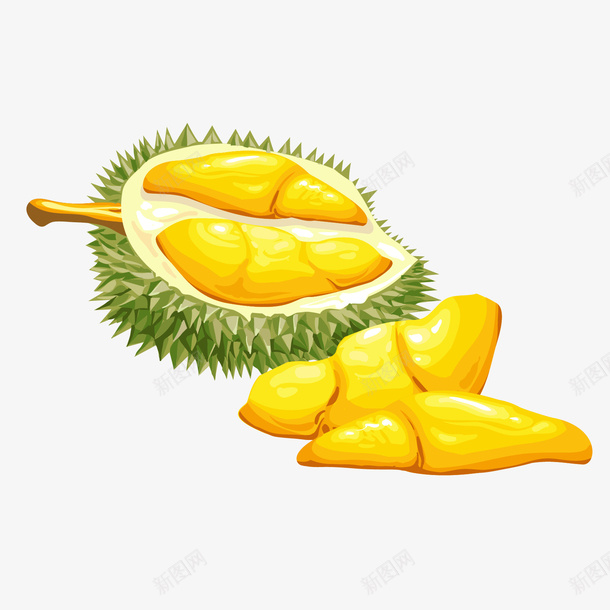 黄灰色劈开的榴莲矢量图ai免抠素材_新图网 https://ixintu.com 劈开榴莲 卡通 卡通榴莲 榴莲 水果 灰色 黄色 矢量图