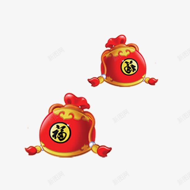 新年福袋元素png免抠素材_新图网 https://ixintu.com 喜庆 新年 红色 节日素材