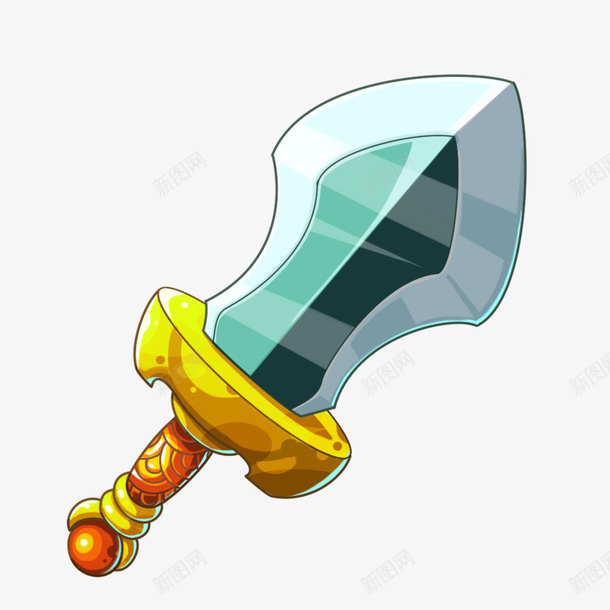手绘卡通游戏宝剑png免抠素材_新图网 https://ixintu.com 卡通宝剑 宝剑 武器 游戏装备 玩具 玩具包装