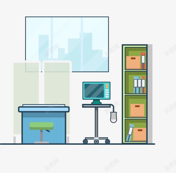 卡通办公室装修png免抠素材_新图网 https://ixintu.com 办公桌 室内装修 家具 家具摆设 家居摆设 家居摆设用品 家居用品 家庭用品 床柜 桌椅 生活家居 矢量素材