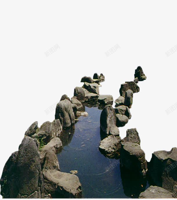 山石溪水png免抠素材_新图网 https://ixintu.com 山水风景 摄影 自然景观 自然风景