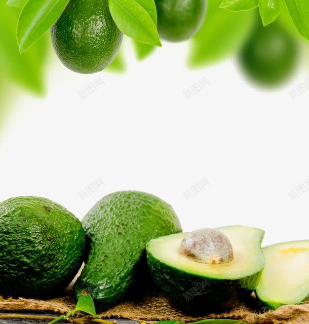 绿色牛油果png免抠素材_新图网 https://ixintu.com 叶子 植物 水果 牛油果 牛油果图 绿色 食物