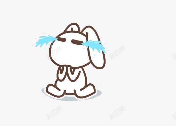 哭泣的小兔子png免抠素材_新图网 https://ixintu.com 可怜 大哭 手绘 撕碎 泪眼汪汪 简约可爱
