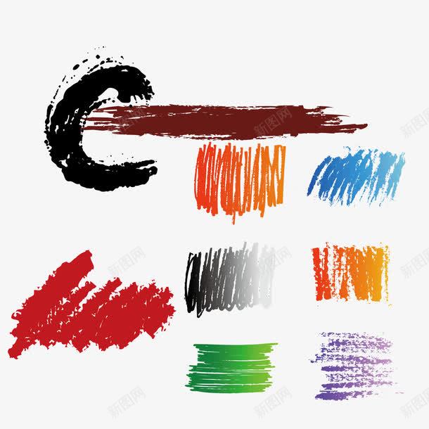 数字彩色笔刷png免抠素材_新图网 https://ixintu.com 书法笔刷 彩色 数字 笔刷