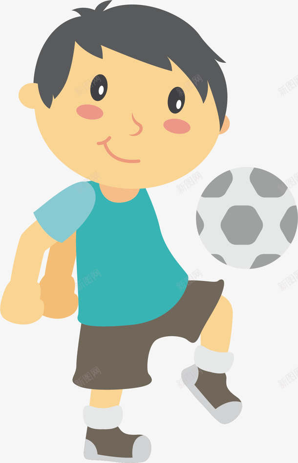 踢足球的男孩矢量图ai免抠素材_新图网 https://ixintu.com 健身 卡通手绘 学生 孩子 水彩 男孩 踢足球 运动 矢量图