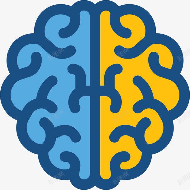 左右大脑图标png_新图网 https://ixintu.com 人脑 人脑图 卡通图标 大脑 头脑 左右大脑 最强大脑 脑神经 蓝色黄色