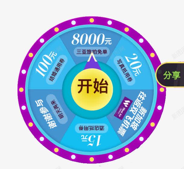 紫色大转盘png免抠素材_新图网 https://ixintu.com 幸运转盘 抽三亚旅游 抽奖轮盘 抽结婚通用券 抽酒店抵用券
