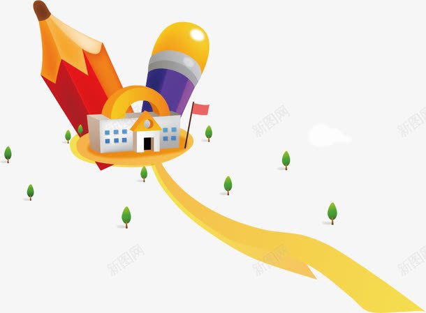 韩国网页卡通图标模板png_新图网 https://ixintu.com 创意 卡通 学校 教育 色彩 铅笔 韩国网页图标