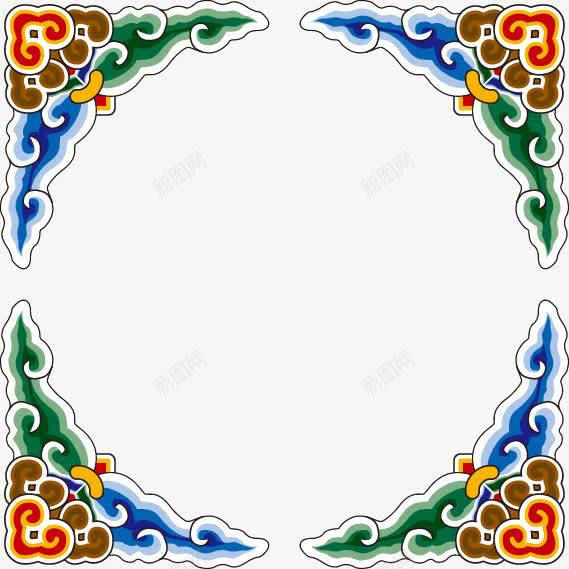 手绘彩色祥云边框图案png免抠素材_新图网 https://ixintu.com 图案 彩色 手绘 祥云 边框