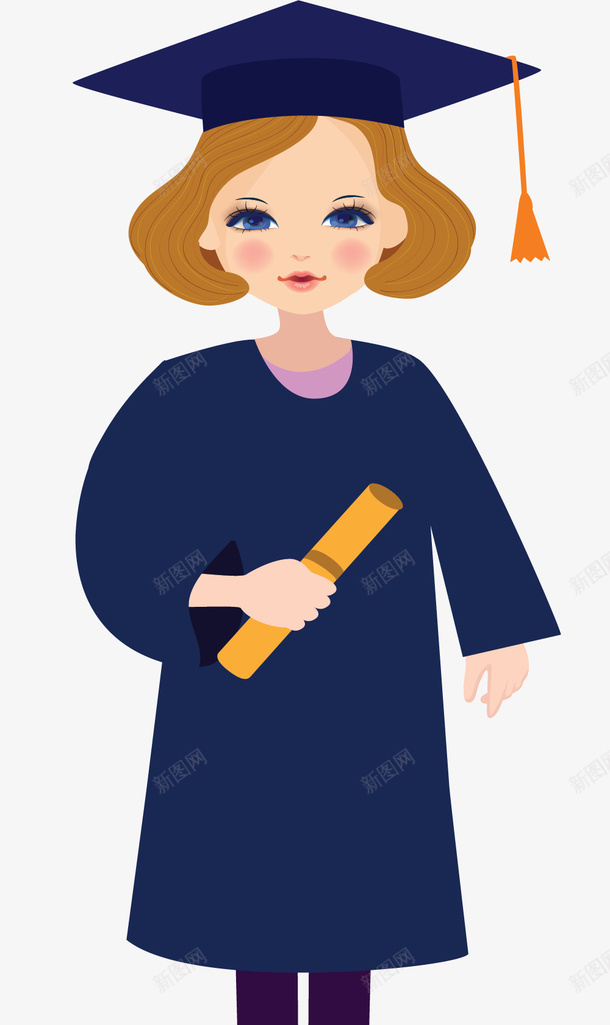 大学毕业生毕业照矢量图ai免抠素材_新图网 https://ixintu.com 卡通毕业生 大学女生 大学毕业 开心毕业生 毕业 毕业照 毕业照片 矢量png 矢量图
