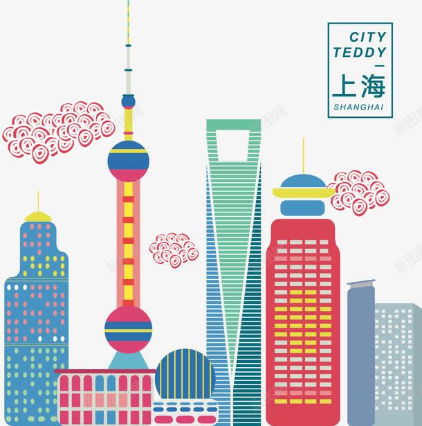 上海东方明珠标志性建筑png免抠素材_新图网 https://ixintu.com 上海 上海天际线 东方明珠 城市现代上海 建筑 标志性 祥云