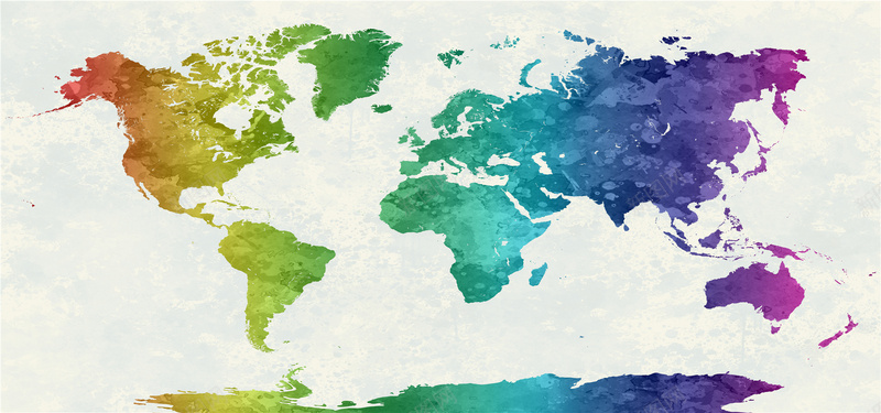 彩色世界地图海报背景背景