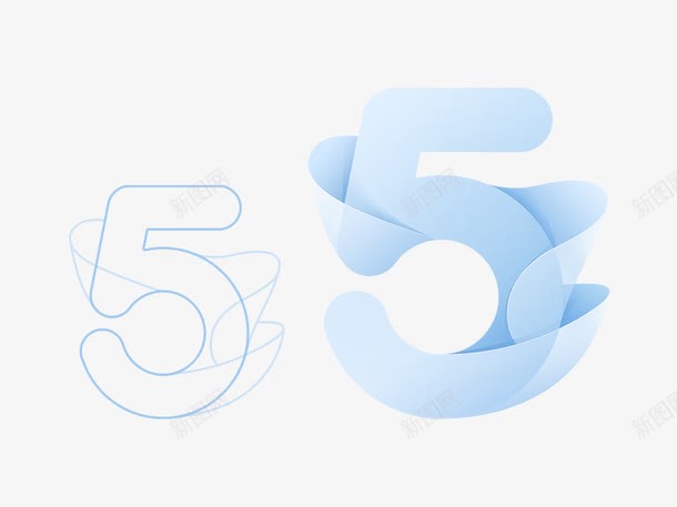 数字5png免抠素材_新图网 https://ixintu.com 5 国外创意 数字 蓝色