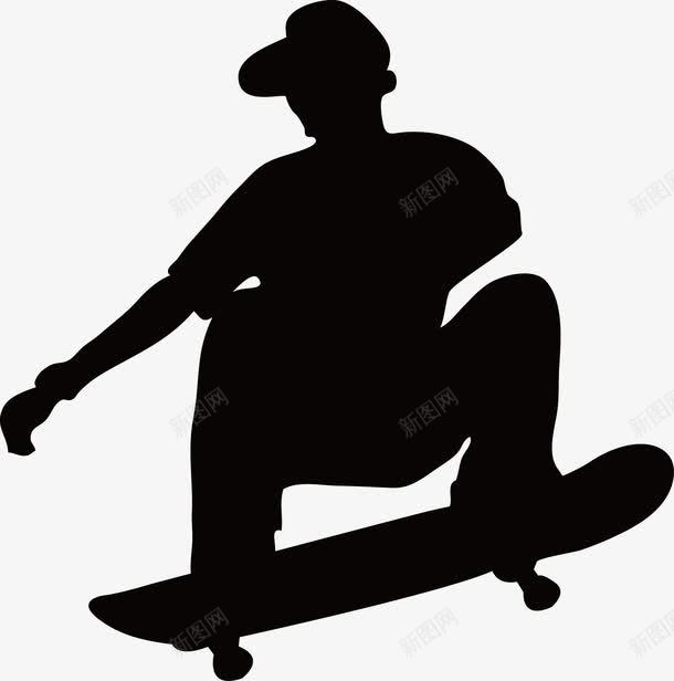 轮滑少年剪影png免抠素材_新图网 https://ixintu.com 少年 社团 简约 轮滑剪影