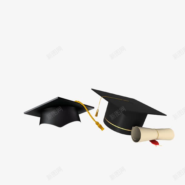 证书博士帽学士学生帽png免抠素材_新图网 https://ixintu.com 书本 书籍 博士帽 学习用品 学位 学士学位 学士帽 帽子 纸卷 证书 试卷