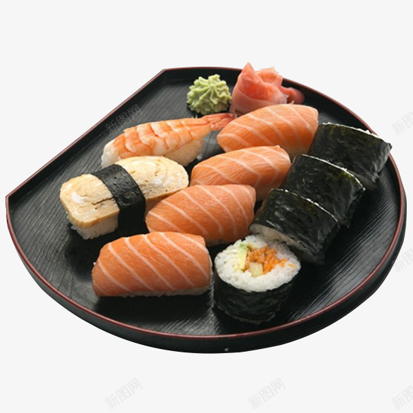 餐厅里的美食寿司拼盘png免抠素材_新图网 https://ixintu.com 元气寿司 寿司 米饭 美食 蔬菜 食物 餐厅 餐厅里的食物寿司