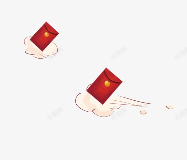 新春红包卡通手绘图png免抠素材_新图网 https://ixintu.com 新年 新春 春节贺岁 白云 红包 红包贺岁
