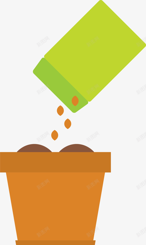绿色卡通春季种子花盆png免抠素材_新图网 https://ixintu.com 春天 春季 春日 植树节 种子 种植 自然 花盆