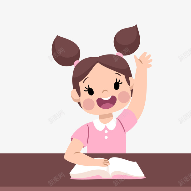 上课举手女孩png免抠素材_新图网 https://ixintu.com 上课女孩 举手女孩 卡通女孩 可爱女孩 学生