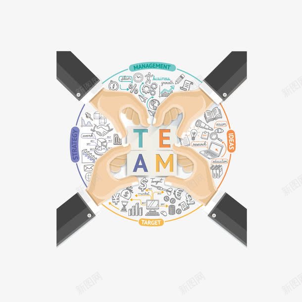企业文化团队png免抠素材_新图网 https://ixintu.com 企业文化 伸手 团队 手