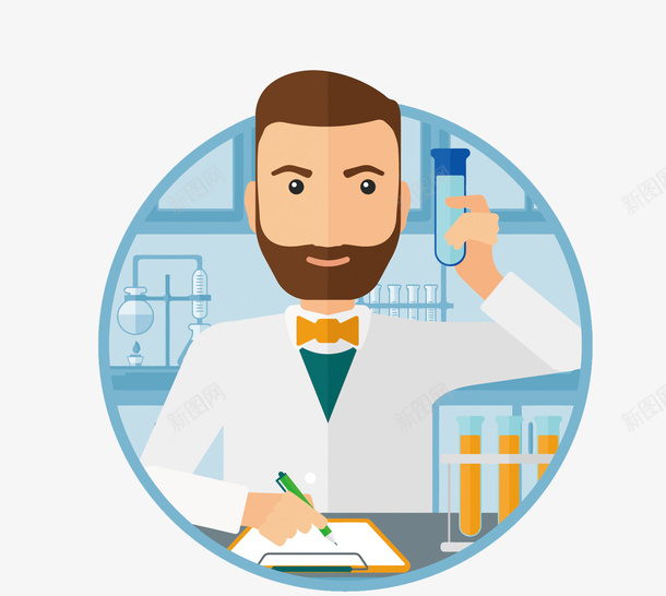 做实验的科学家矢量图eps免抠素材_新图网 https://ixintu.com 化学 化验PNG矢量图 化验免扣PNG图 卡通 实验 扁平化 手绘 矢量化验 科学家 矢量图