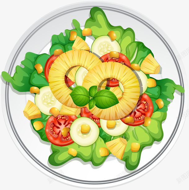 手绘卡通美食拼盘蔬菜沙拉png免抠素材_新图网 https://ixintu.com 二次元美食 减肥餐 减脂餐 卡通美食封面设计 广告设计 海报设计 爱心蔬菜 美食 美食拼盘 美食海报设计 菜类图片 蔬菜沙拉 西式快餐