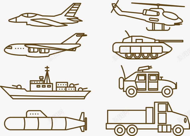 运输工具图标png_新图网 https://ixintu.com 坦克 机翼 滚轮 货车 越野车 轮船 运输 飞机 飞行
