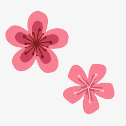 浪漫粉红色水彩花朵春季樱花桃花素材