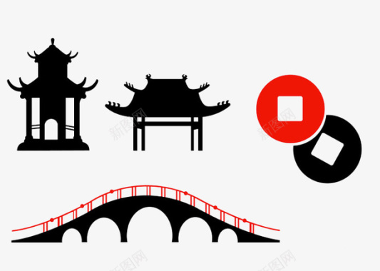古典中国风文艺装饰广告图标图标