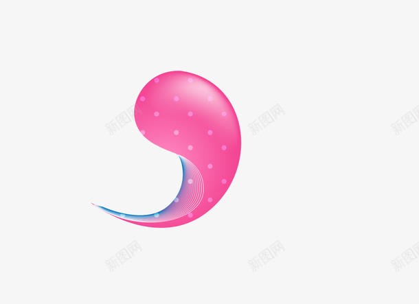 彩色逗号png免抠素材_新图网 https://ixintu.com 斑点渐变彩色