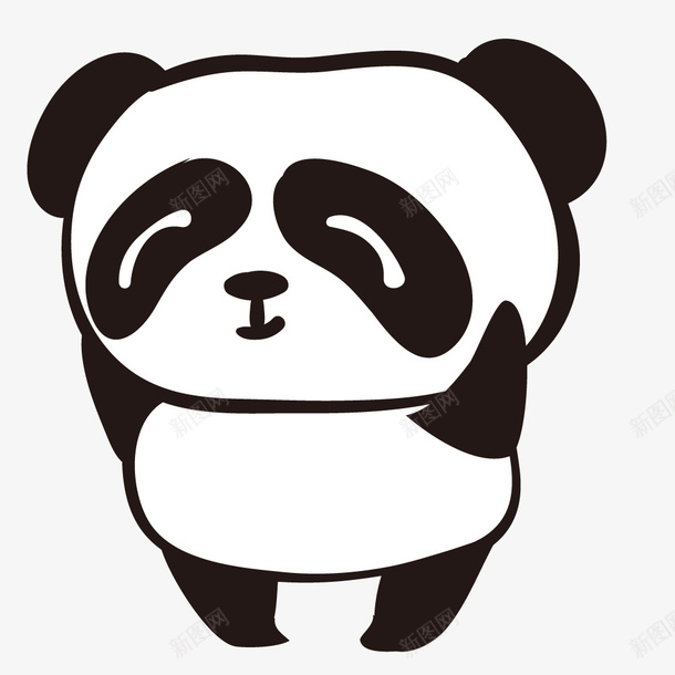 手绘卡通可爱黑色熊猫图标png_新图网 https://ixintu.com T恤设计 卡通熊猫 可爱熊猫 手机壳贴纸 插画 服装设计 熊猫 笔记本封面设计