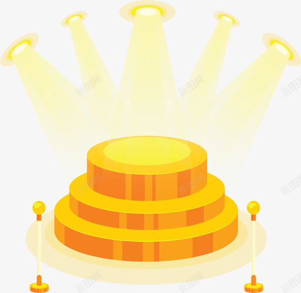 黄色灯光颁奖舞台矢量图ai免抠素材_新图网 https://ixintu.com 矢量png 聚光灯 舞台 金色舞台 颁奖典礼 黄色灯光 矢量图
