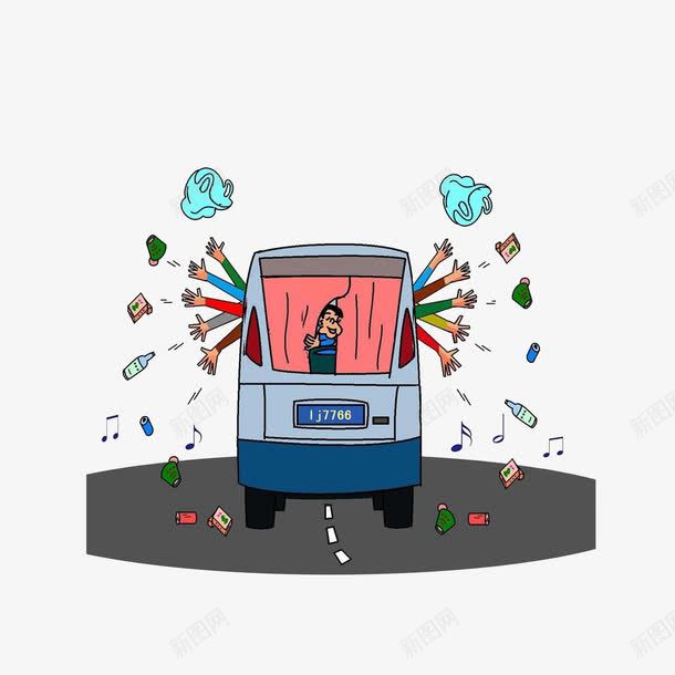 卡通公路上随意抛物不文明驾驶行png免抠素材_新图网 https://ixintu.com 不文明交通 卡通公路上随意抛物不文明驾驶行为素材免费下载 卡通漫画 文明驾驶 随意抛物
