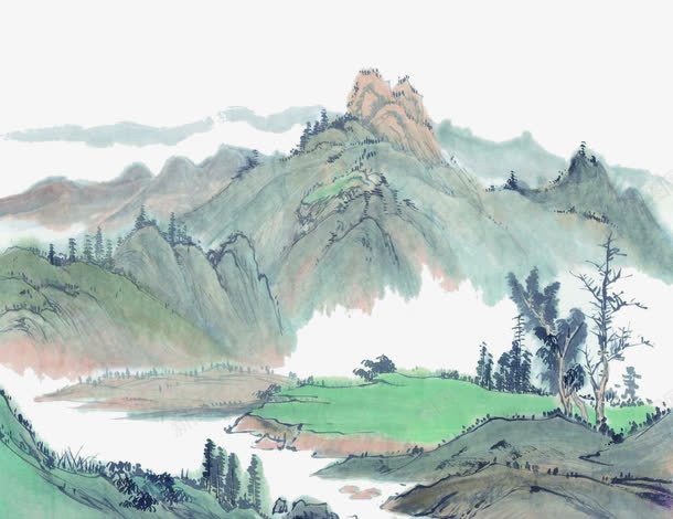 国画山水png免抠素材_新图网 https://ixintu.com 国画 山 山水画 水墨画 水墨路