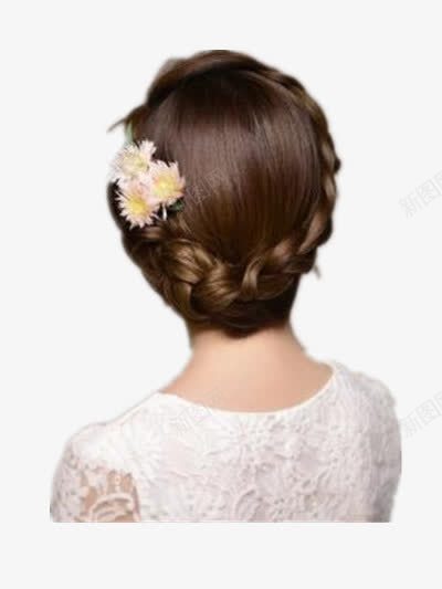 温婉的婚礼盘发png免抠素材_新图网 https://ixintu.com 婚礼 新娘盘发 美发 装饰
