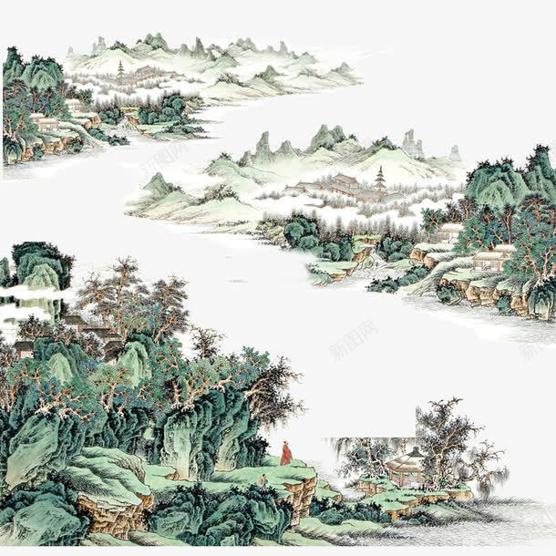中国山水画psd免抠素材_新图网 https://ixintu.com 山水画壁纸 意境 水墨画 色彩