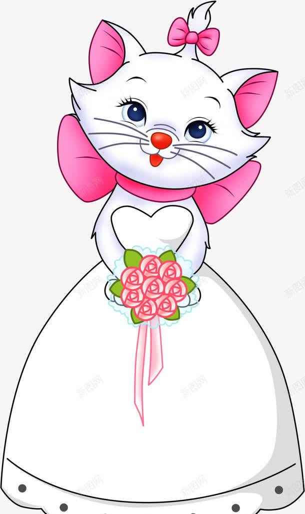 卡爱猫咪卡通动物婚礼迎宾漫画png免抠素材_新图网 https://ixintu.com 动物 卡通 婚礼 漫画 迎宾