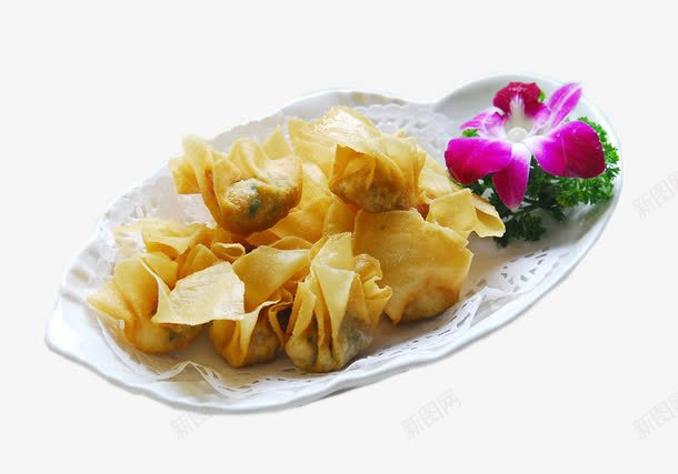 炸云吞png免抠素材_新图网 https://ixintu.com 沙县小吃 盘子 美食