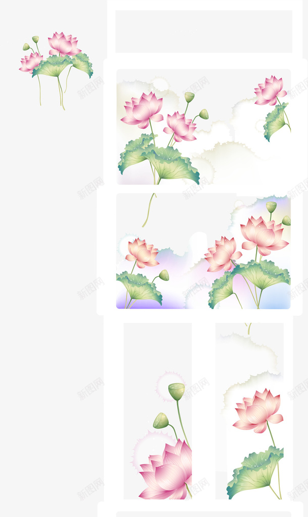 荷花banner矢量图eps免抠素材_新图网 https://ixintu.com 春天 花卉 花朵 荷花 荷花banner 莲花 矢量图
