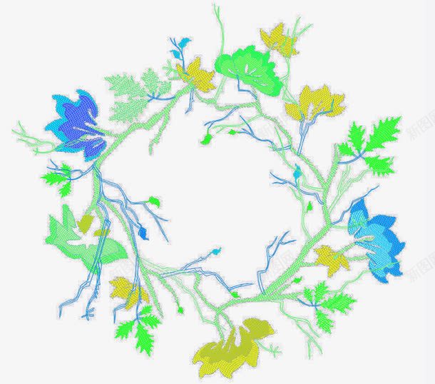 花环psd免抠素材_新图网 https://ixintu.com 唯美 文艺 清新 花环 花纹 花藤 花边 详情页装饰