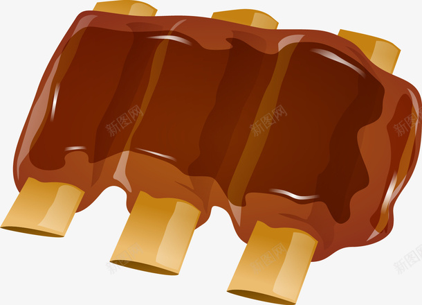 卡通排骨png免抠素材_新图网 https://ixintu.com 卡通画 排骨 牛排 矢量装饰 装饰